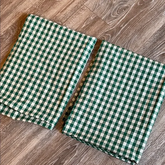 Country Curtains Green and White Gingham Curtain Panels (2) Made in USA - Picture 6 of 6